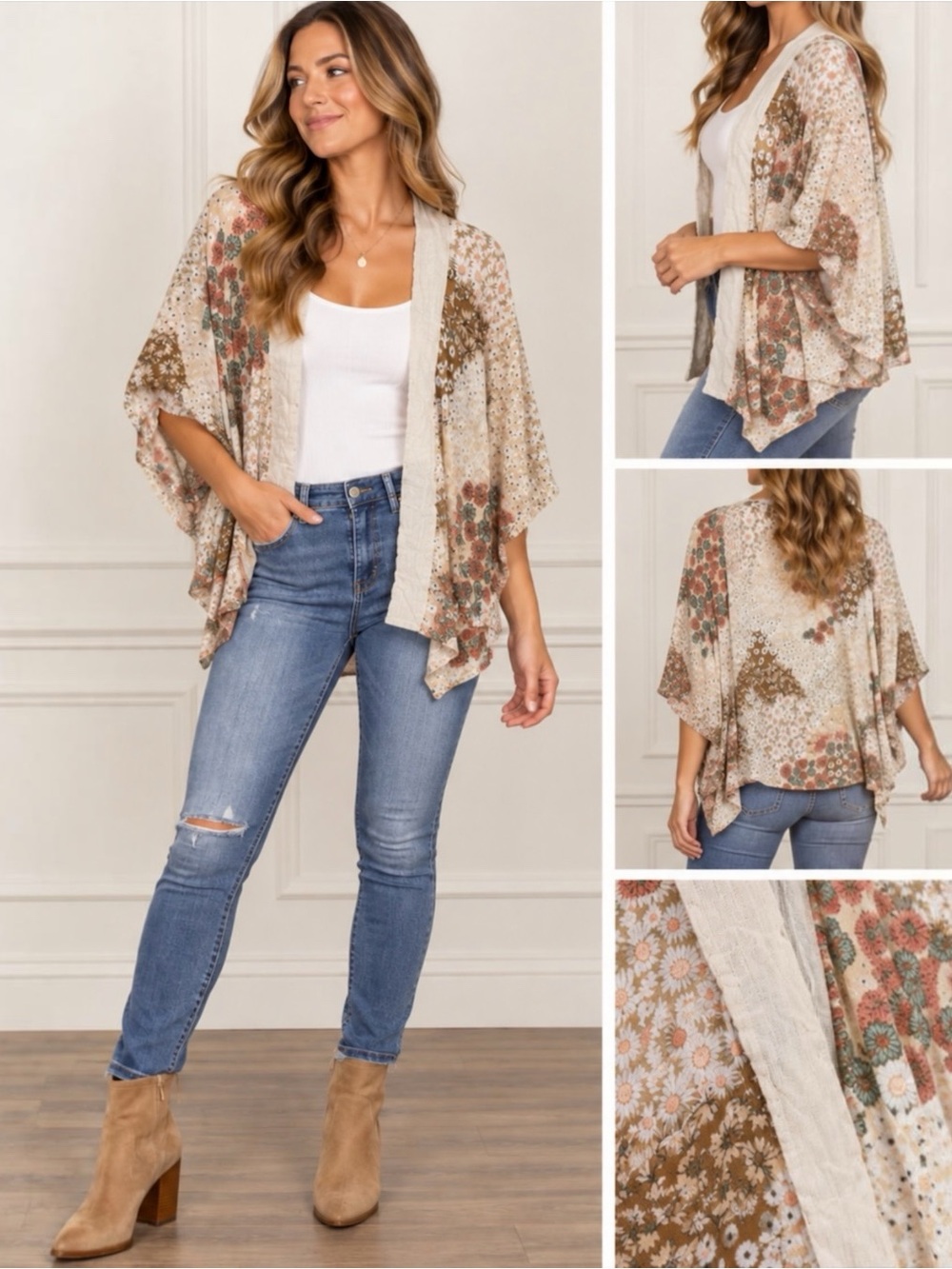 Kimono great with boots boho
